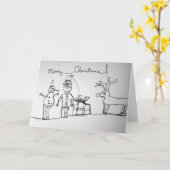 等高線スケッチクリスマス カード (黄色い花)