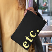 等黒エレガントと黄色のはっきりしたタイポグラフィ アクセサリーポーチ