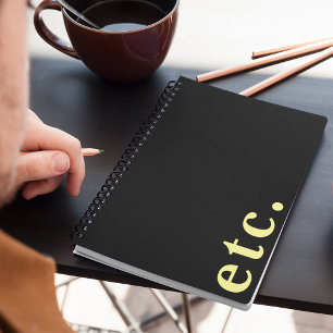 等黒スタイリッシュと黄色のスクリプはっきりしたト ノートブック