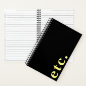 等黒スタイリッシュと黄色のスクリプはっきりしたト ノートブック (内側)