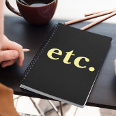 等黒モダンと黄のタイポグラフィ ノートブック