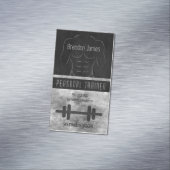 筋クール筋マンブラックパーソナルトレーナー マグネット名刺 (インサイチュ)