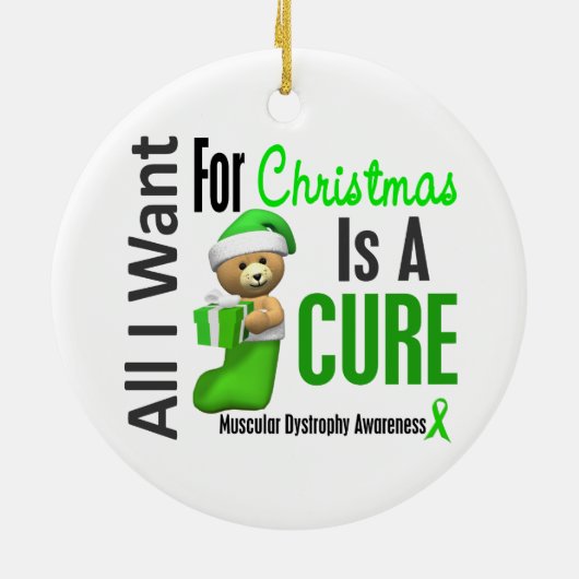 筋ジストロフィーすべて私はクリスマスオーナメントがほしいと思います セラミックオーナメント (裏面)
