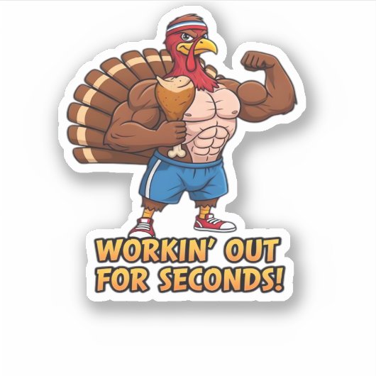 筋ターキージムチャンピオン感謝祭おもしろいクラス シール (正面)