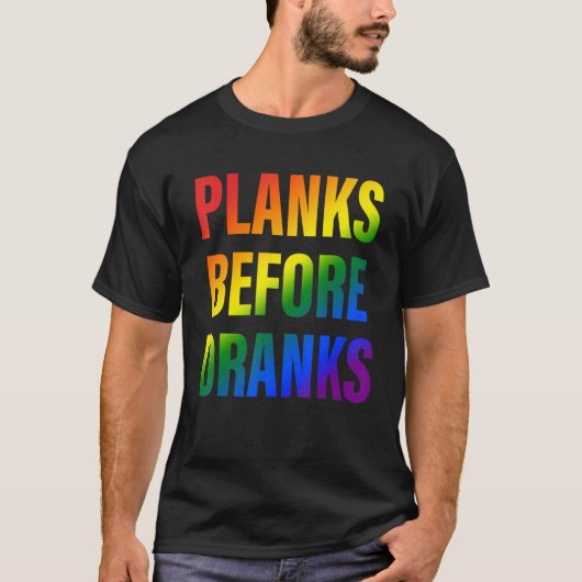 筋トレが先か飲み会が先か迷ったときの名言 Tシャツ (正面)