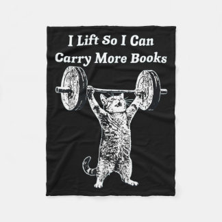 筋トレするのは、もっと多くの本を運ぶためよ！　なんてこった、猫あるあるすぎる！ フリースブランケット