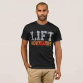 筋トレは妥協しない LIFT NO EXCUSES GYM WORKOUT Tシャツ (正面フル)