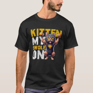 筋トレキティ 私の筋肉は筋トレが好き レトロ猫 3 Tシャツ