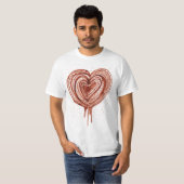 筋ポンプ(ハート)スケッチ Tシャツ (正面フル)