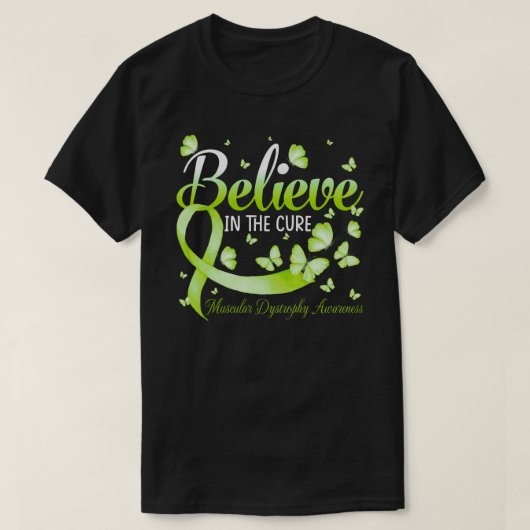 筋信じ筋ジストロフィー認識度Bの治療 Tシャツ (デザイン正面)