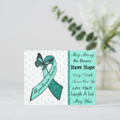 筋無力症ホープ蝶リボン葉書 ポストカード (スタンド正面)