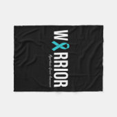 筋無力症認識度ティール(緑がかった色)リボン フリースブランケット (正面(横))