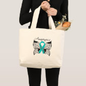 筋無力症認識度蝶 ラージトートバッグ (正面(商品))