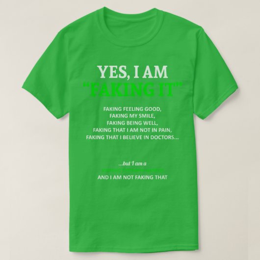 筋緊張性ジストロフィー認識度私はそこで偽善中だ Tシャツ (デザイン正面)
