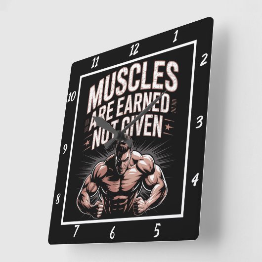 筋肉がジムで与えない スクエア壁時計 (傾斜)