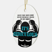 筋肉が強くてバカバカしいおもしろい セラミックオーナメント (左)