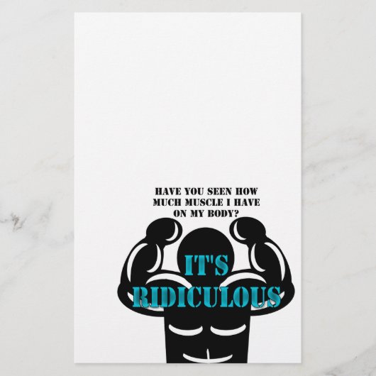 筋肉が強くてバカバカしいおもしろい 便箋 (正面)