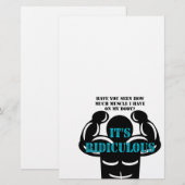 筋肉が強くてバカバカしいおもしろい 便箋 (正面/裏面)