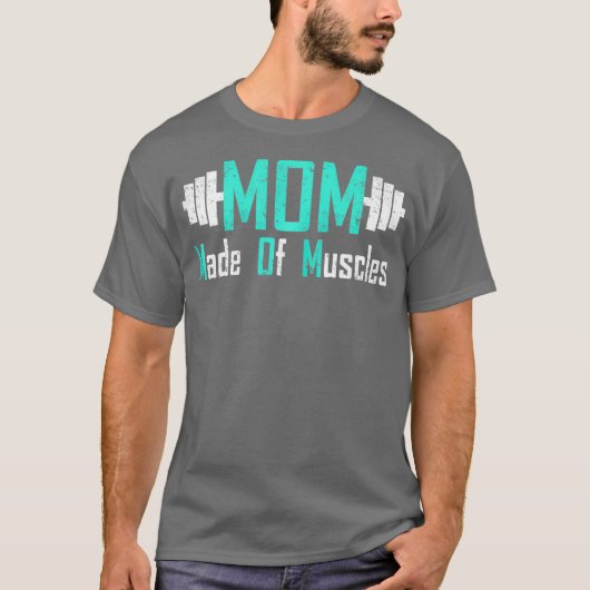 筋肉で作られたママ母のジム Tシャツ (正面)