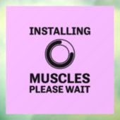 筋肉のインストールお待ちおもしろいトレーニング ウィンドウサイン (シート3)