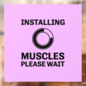 筋肉のインストールお待ちおもしろいトレーニング ウィンドウサイン (シート2)