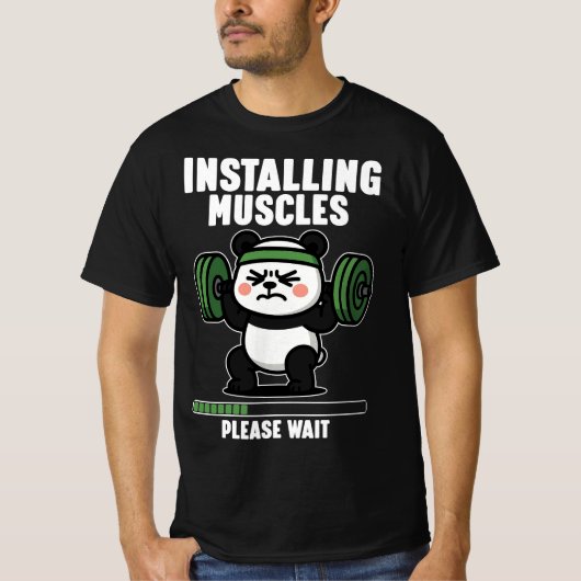 筋肉のインストールお待ちください Tシャツ (正面)