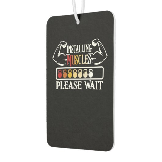 筋肉のインストールお待ちジムおもしろいトレーニング カーエアーフレッシュナー (左)