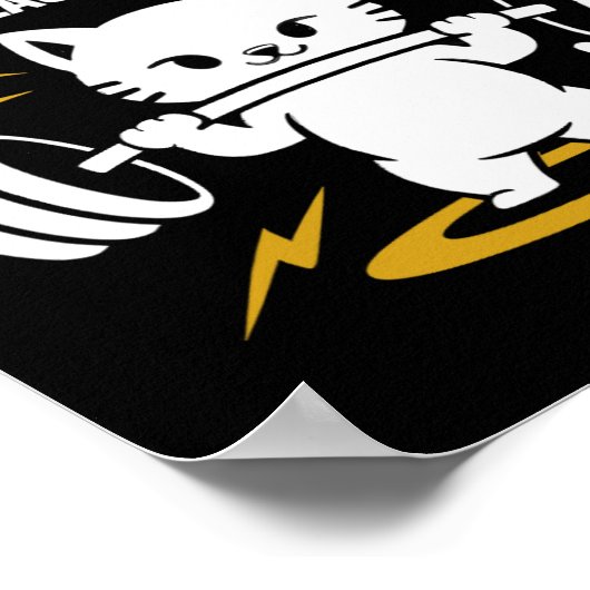 筋肉のインストールお待ち可愛いジムキャットボディブ ポスター (角)