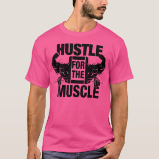 筋肉のトレーニングの重おもしろいり持ち上げ用のハッスル Tシャツ