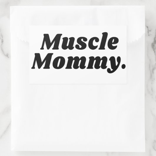 筋肉のママのシール 長方形シール (バッグ)