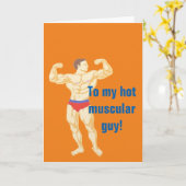 筋肉の熱い男 カード (黄色い花)