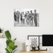 筋肉の男性の曲げおもしろい、白黒ヴィンテージ ポスター (ホームオフィス)