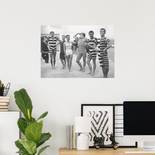 筋肉の男性の曲げおもしろい、白黒ヴィンテージ ポスター (ホームオフィス)