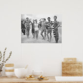 筋肉の男性の曲げおもしろい、白黒ヴィンテージ ポスター (キッチン)