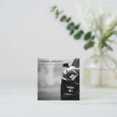 筋肉の自動詳細車のクリーニング修復QRコード スクエア名刺 (スタンド正面)