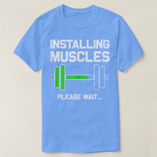 筋肉の装着ロードお待ちください Tシャツ (デザイン正面)