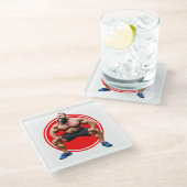 筋肉ひげを生やした ガラスコースター (アングル)