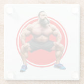 筋肉ひげを生やした ガラスコースター (裏面)
