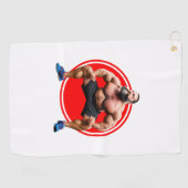 筋肉ひげを生やした ゴルフタオル (横)