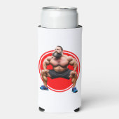 筋肉ひげを生やした スリム缶クーラー (Seltzer正面)