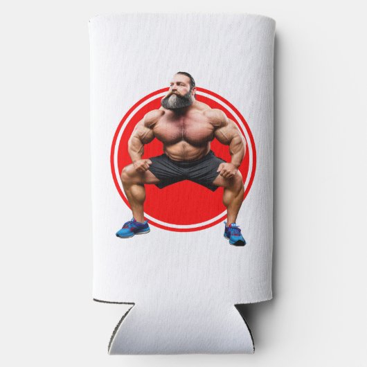 筋肉ひげを生やした スリム缶クーラー (裏面)