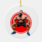 筋肉ひげを生やした セラミックオーナメント (裏面)