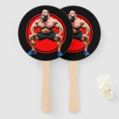 筋肉ひげを生やした ハンドファン (正面&裏面)