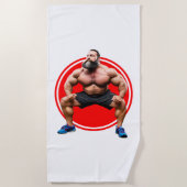 筋肉ひげを生やした ビーチタオル (正面)