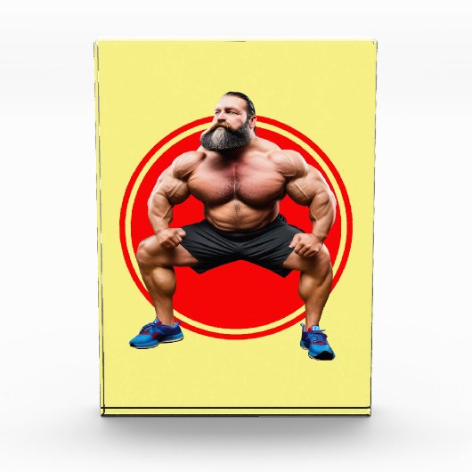 筋肉ひげを生やした フォトブロック (正面)