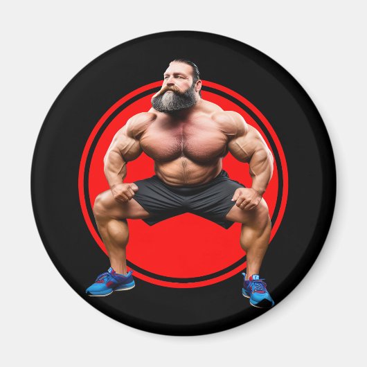 筋肉ひげを生やした マグネット (正面)