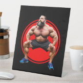 筋肉ひげを生やした 台座サイン (インサイチュ)