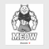筋肉もりもりの体を披露する面白い筋肉猫 シール (シート)