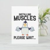 筋肉を付けてください 待ってください 面白いペンギン鳥 招待状 (スタンド正面)