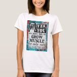 筋肉を伸ばすTシャツ – おもしろい Vintage Ad Tシャツ<br><div class="desc">フェイクヴィンテージお洒落の新聞と学して「筋肉を育てる方法」。</div>